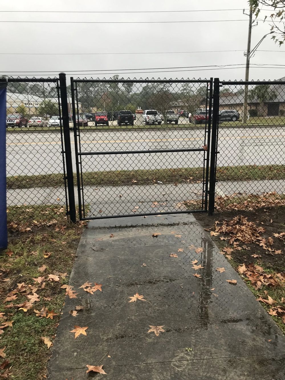 Chain link fence and gate installation