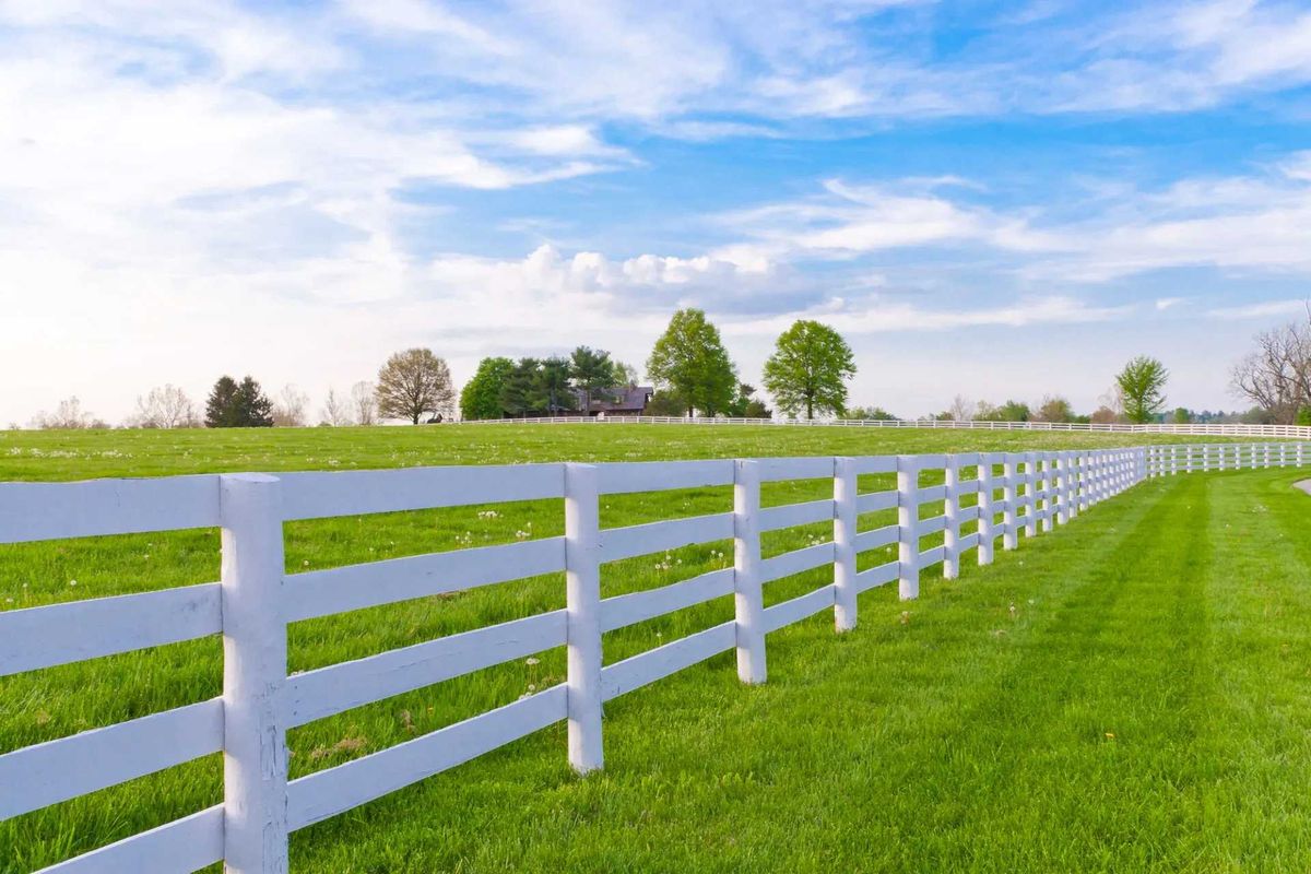 Farm rail fencing